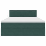 Casa si Gradina - Mobilier - Paturi si accesorii - Paturi - Pat cu storage cu saltea Verde inchis 140 x 190 cm Catifea - Infinity.ro