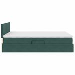 Casa si Gradina - Mobilier - Paturi si accesorii - Paturi - Pat cu storage cu saltea Verde inchis 140 x 190 cm Catifea - Infinity.ro