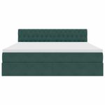 Casa si Gradina - Mobilier - Paturi si accesorii - Paturi - Pat cu storage cu saltea Verde inchis 160 x 200 cm Catifea - Infinity.ro
