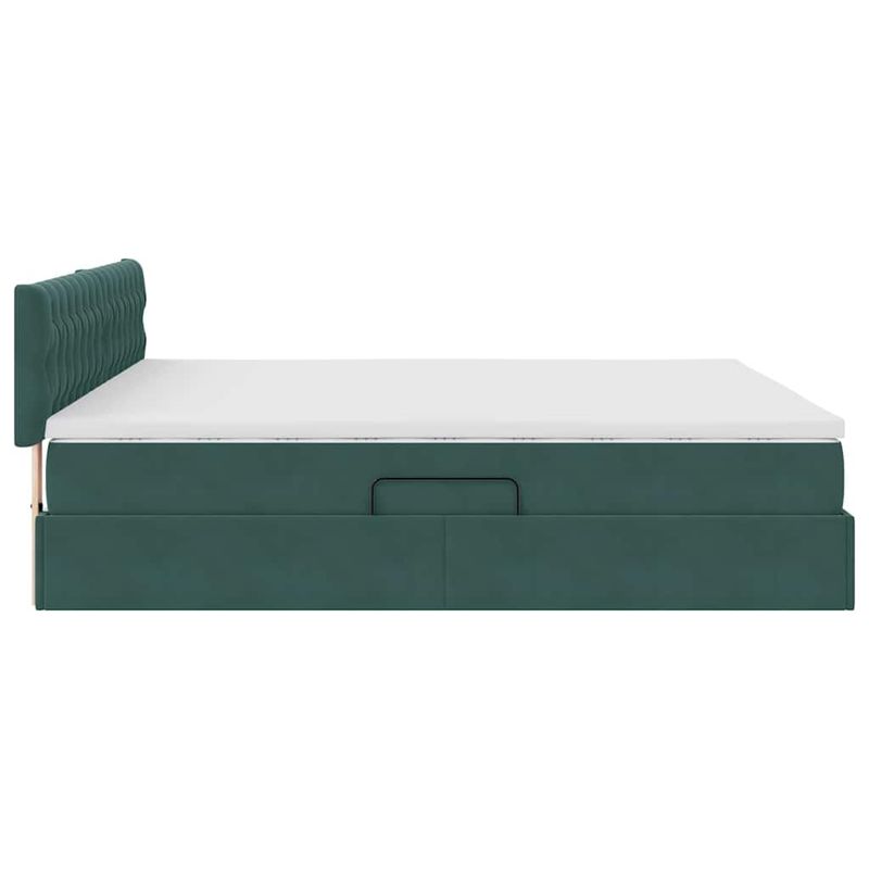 Casa si Gradina - Mobilier - Paturi si accesorii - Paturi - Pat cu storage cu saltea Verde inchis 160 x 200 cm Catifea - Infinity.ro