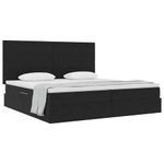 Casa si Gradina - Mobilier - Paturi si accesorii - Paturi - Pat cu saltea si LED cu saltea Negru 200 x 200 cm Catifea - Infinity.ro