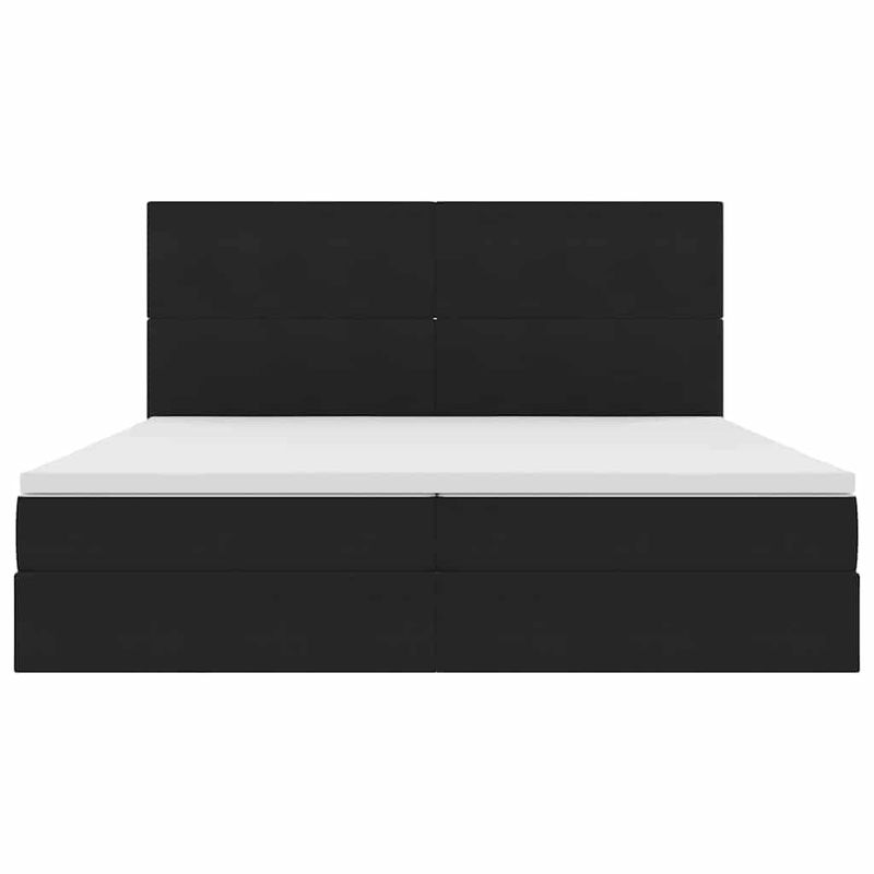 Casa si Gradina - Mobilier - Paturi si accesorii - Paturi - Pat cu saltea si LED cu saltea Negru 200 x 200 cm Catifea - Infinity.ro