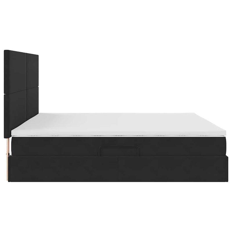 Casa si Gradina - Mobilier - Paturi si accesorii - Paturi - Pat cu saltea si LED cu saltea Negru 200 x 200 cm Catifea - Infinity.ro
