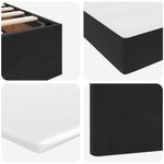 Casa si Gradina - Mobilier - Paturi si accesorii - Paturi - Pat cu saltea si LED cu saltea Negru 200 x 200 cm Catifea - Infinity.ro