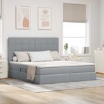 Casa si Gradina - Mobilier - Paturi si accesorii - Paturi - Pat cu storage Gri deschis 160 x 200 cm Piele artificiala - Infinity.ro