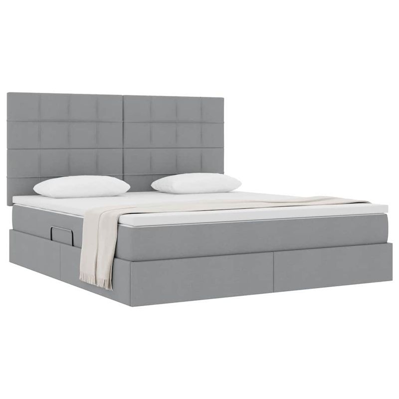 Casa si Gradina - Mobilier - Paturi si accesorii - Paturi - Pat cu storage Gri deschis 160 x 200 cm Piele artificiala - Infinity.ro