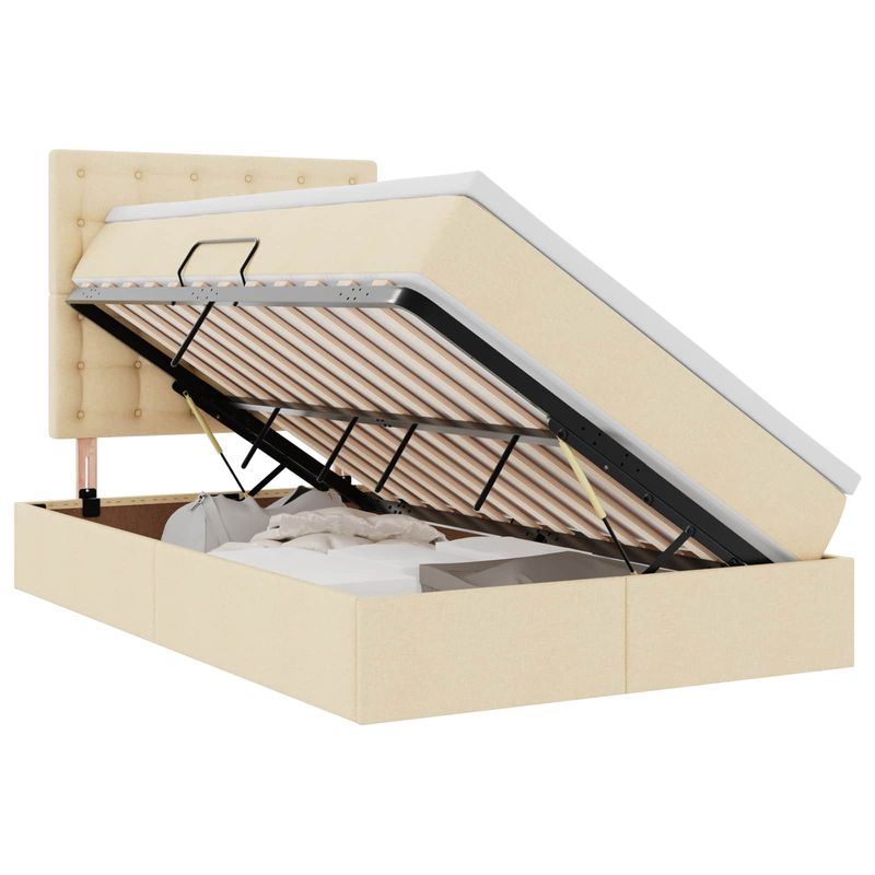 Casa si Gradina - Mobilier - Paturi si accesorii - Paturi - Pat cu storage cu saltea Creme 120 x 200 cm Piele artificiala - Infinity.ro