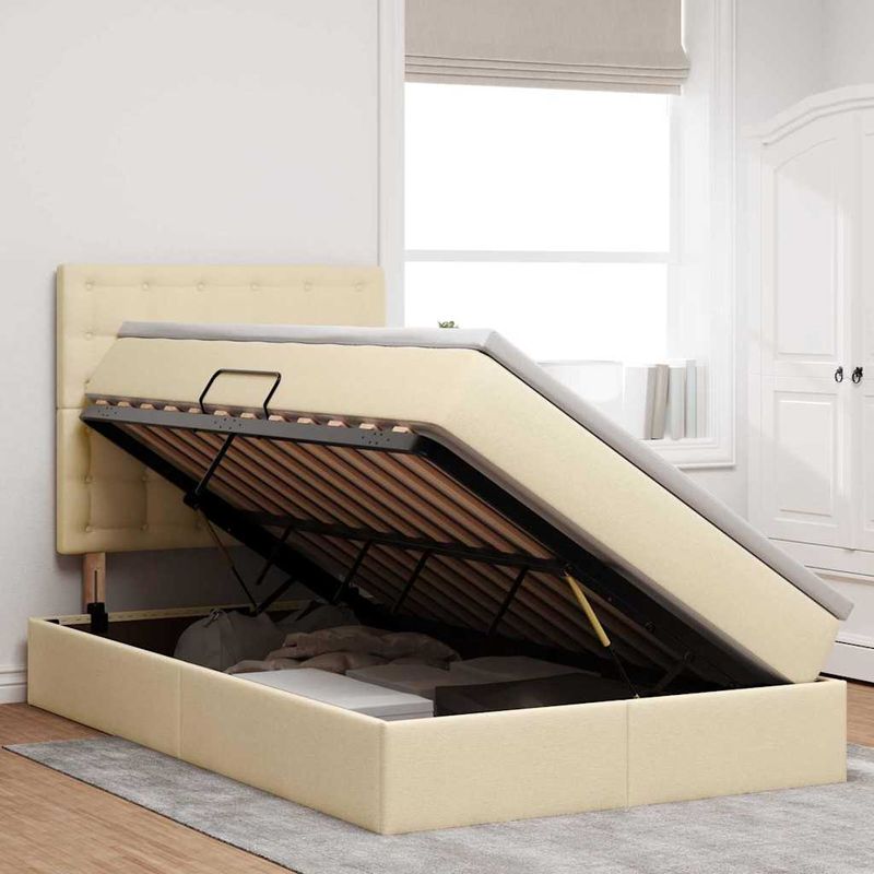 Casa si Gradina - Mobilier - Paturi si accesorii - Paturi - Pat cu storage cu saltea Creme 120 x 200 cm Piele artificiala - Infinity.ro