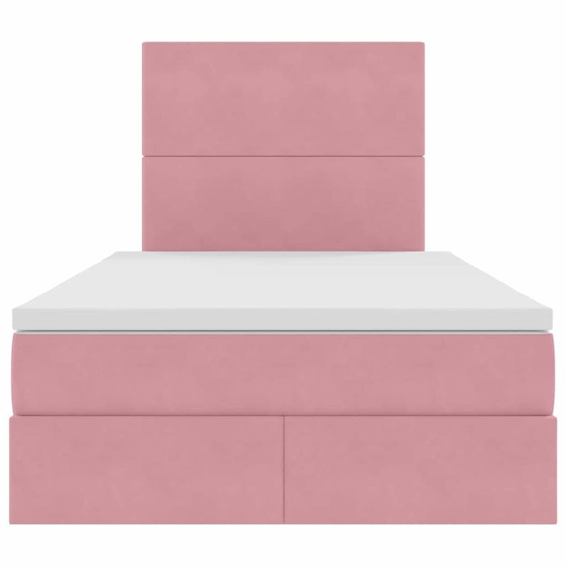 Casa si Gradina - Mobilier - Paturi si accesorii - Paturi - Pat cu saltea si LED cu saltea Roz 120 x 200 cm Catifea - Infinity.ro