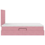 Casa si Gradina - Mobilier - Paturi si accesorii - Paturi - Pat cu saltea si LED cu saltea Roz 120 x 200 cm Catifea - Infinity.ro