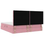Casa si Gradina - Mobilier - Paturi si accesorii - Paturi - Pat cu saltea si LED cu saltea Roz 200 x 200 cm Catifea - Infinity.ro