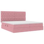 Casa si Gradina - Mobilier - Paturi si accesorii - Paturi - Pat cu saltea si LED cu saltea Roz 200 x 200 cm Catifea - Infinity.ro