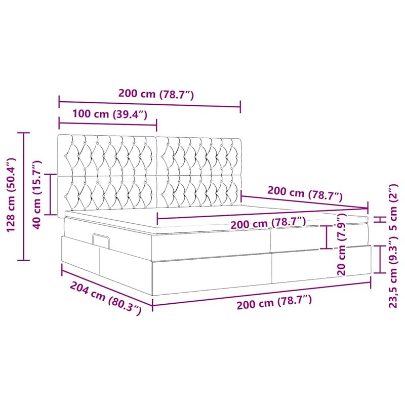 Casa si Gradina - Mobilier - Paturi si accesorii - Paturi - Pat cu saltea si LED cu saltea Roz 200 x 200 cm Catifea - Infinity.ro