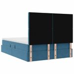 Casa si Gradina - Mobilier - Paturi si accesorii - Paturi - Pat cu saltea si LED Albastru inchis 140 x 190 cm Catifea - Infinity.ro