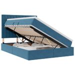 Casa si Gradina - Mobilier - Paturi si accesorii - Paturi - Pat cu saltea si LED Albastru inchis 140 x 190 cm Catifea - Infinity.ro