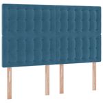 Casa si Gradina - Mobilier - Paturi si accesorii - Paturi - Pat cu saltea si LED Albastru inchis 140 x 190 cm Catifea - Infinity.ro