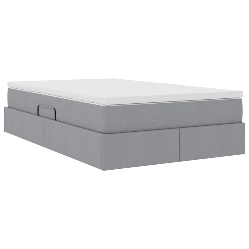 Casa si Gradina - Mobilier - Paturi si accesorii - Paturi - Pat cu saltea si spatiu de depozitare Gri deschis 120 x 190 cm - Infinity.ro