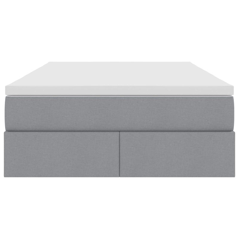 Casa si Gradina - Mobilier - Paturi si accesorii - Paturi - Pat cu saltea si spatiu de depozitare Gri deschis 120 x 190 cm - Infinity.ro
