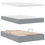 Casa si Gradina - Mobilier - Paturi si accesorii - Paturi - Pat cu saltea si spatiu de depozitare Gri deschis 120 x 190 cm - Infinity.ro