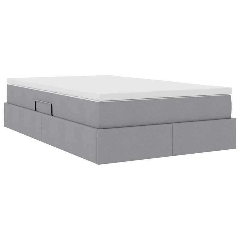 Casa si Gradina - Mobilier - Paturi si accesorii - Paturi - Pat cu saltea si spatiu de depozitare Gri deschis 120 x 190 cm - Infinity.ro