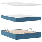 Casa si Gradina - Mobilier - Paturi si accesorii - Paturi - Pat cu saltea si spatiu de depozitare cu saltea Albastru inchis - Infinity.ro