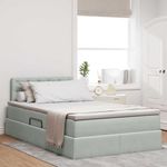 Casa si Gradina - Mobilier - Paturi si accesorii - Paturi - Pat cu storage cu saltea Gri deschis 120 x 190 cm Catifea - Infinity.ro