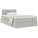 Casa si Gradina - Mobilier - Paturi si accesorii - Paturi - Pat cu storage cu saltea Gri deschis 120 x 190 cm Catifea - Infinity.ro
