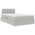 Casa si Gradina - Mobilier - Paturi si accesorii - Paturi - Pat cu storage cu saltea Gri deschis 120 x 190 cm Catifea - Infinity.ro