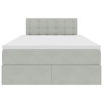 Casa si Gradina - Mobilier - Paturi si accesorii - Paturi - Pat cu storage cu saltea Gri deschis 120 x 190 cm Catifea - Infinity.ro