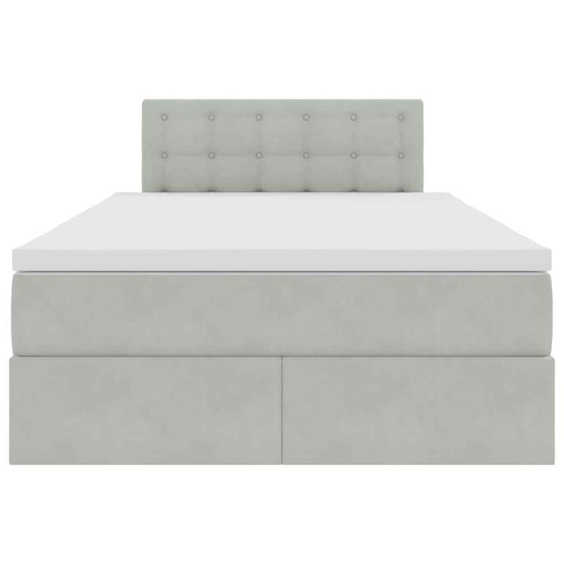 Casa si Gradina - Mobilier - Paturi si accesorii - Paturi - Pat cu storage cu saltea Gri deschis 120 x 190 cm Catifea - Infinity.ro