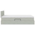 Casa si Gradina - Mobilier - Paturi si accesorii - Paturi - Pat cu storage cu saltea Gri deschis 120 x 190 cm Catifea - Infinity.ro