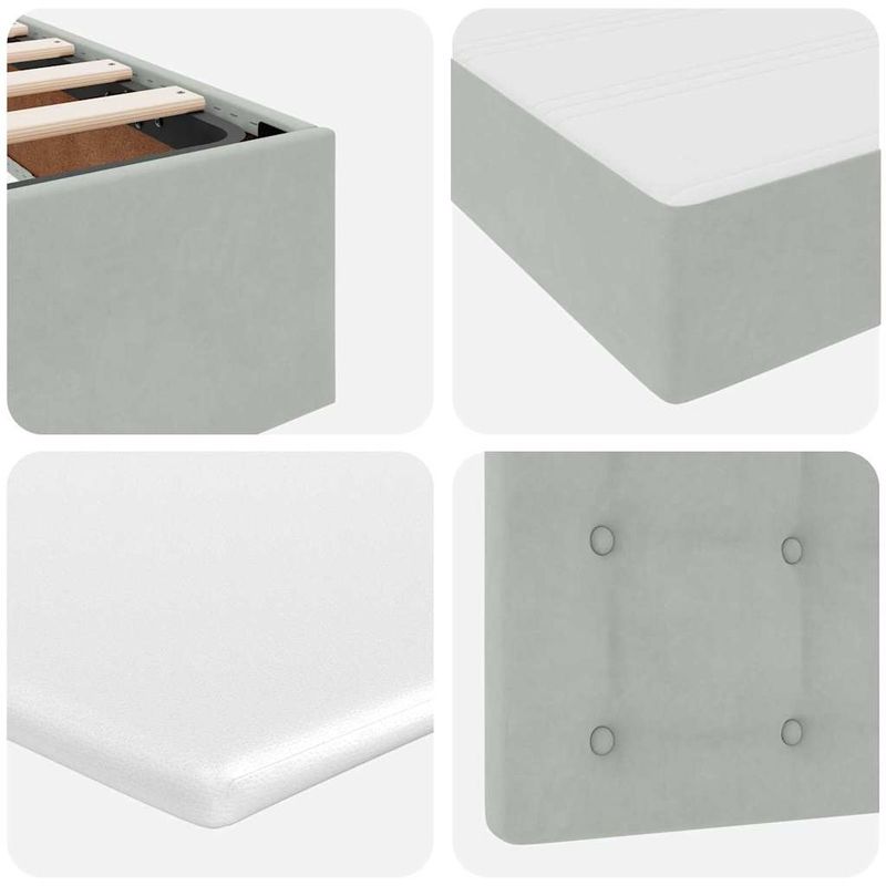 Casa si Gradina - Mobilier - Paturi si accesorii - Paturi - Pat cu storage cu saltea Gri deschis 120 x 190 cm Catifea - Infinity.ro
