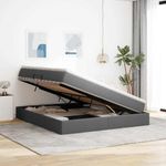 Casa si Gradina - Mobilier - Paturi si accesorii - Paturi - Pat cu saltea si spatiu de depozitare Gri inchis 160 x 200 cm - Infinity.ro