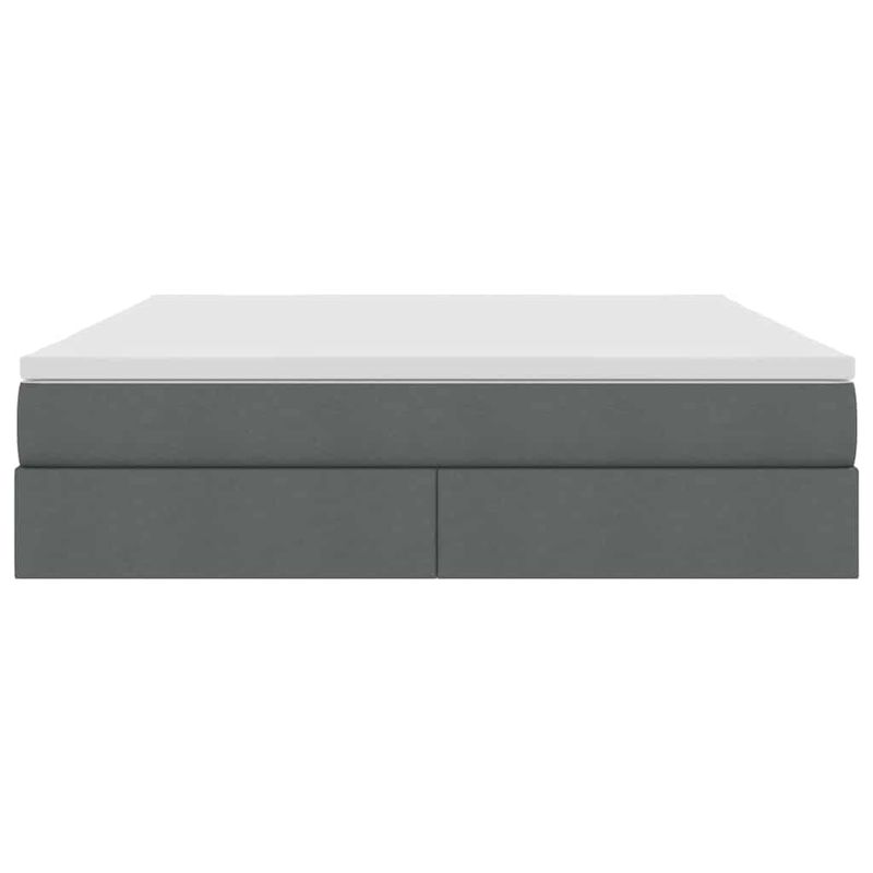 Casa si Gradina - Mobilier - Paturi si accesorii - Paturi - Pat cu saltea si spatiu de depozitare Gri inchis 160 x 200 cm - Infinity.ro