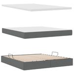 Casa si Gradina - Mobilier - Paturi si accesorii - Paturi - Pat cu saltea si spatiu de depozitare Gri inchis 160 x 200 cm - Infinity.ro