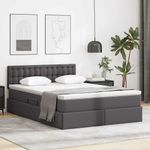 Casa si Gradina - Mobilier - Paturi si accesorii - Paturi - Pat cu storage cu saltea Gri 140 x 200 cm Piele artificiala - Infinity.ro