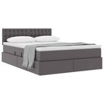Casa si Gradina - Mobilier - Paturi si accesorii - Paturi - Pat cu storage cu saltea Gri 140 x 200 cm Piele artificiala - Infinity.ro
