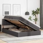 Casa si Gradina - Mobilier - Paturi si accesorii - Paturi - Pat cu storage cu saltea Gri 140 x 200 cm Piele artificiala - Infinity.ro