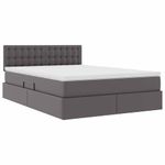Casa si Gradina - Mobilier - Paturi si accesorii - Paturi - Pat cu storage cu saltea Gri 140 x 200 cm Piele artificiala - Infinity.ro