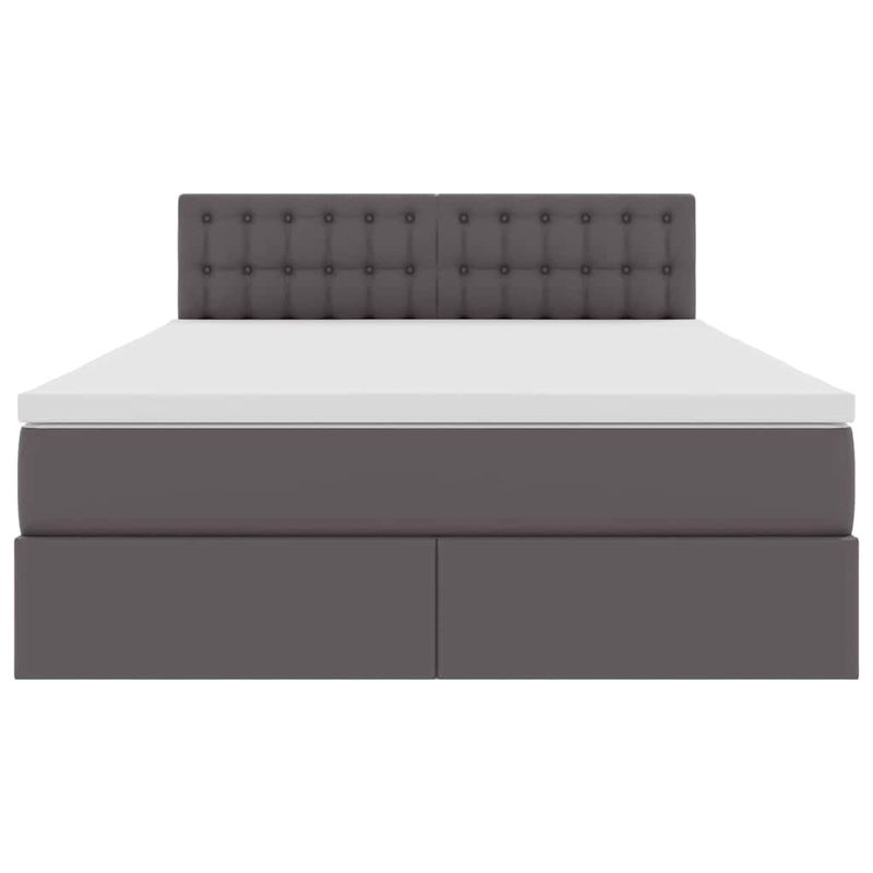 Casa si Gradina - Mobilier - Paturi si accesorii - Paturi - Pat cu storage cu saltea Gri 140 x 200 cm Piele artificiala - Infinity.ro