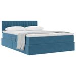 Casa si Gradina - Mobilier - Paturi si accesorii - Paturi - Pat cu storage cu saltea Albastru inchis 140 x 200 cm Catifea - Infinity.ro