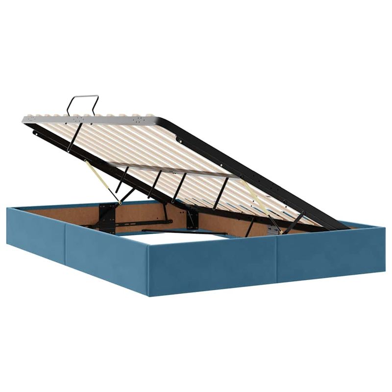 Casa si Gradina - Mobilier - Paturi si accesorii - Paturi - Pat cu storage cu saltea Albastru inchis 140 x 200 cm Catifea - Infinity.ro