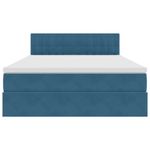 Casa si Gradina - Mobilier - Paturi si accesorii - Paturi - Pat cu storage cu saltea Albastru inchis 140 x 200 cm Catifea - Infinity.ro