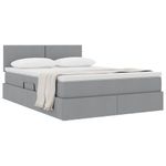 Casa si Gradina - Mobilier - Paturi si accesorii - Paturi - Pat cu saltea si spatiu de depozitare Gri deschis 140 x 200 cm - Infinity.ro