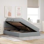 Casa si Gradina - Mobilier - Paturi si accesorii - Paturi - Pat cu saltea si spatiu de depozitare Gri deschis 140 x 200 cm - Infinity.ro