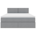 Casa si Gradina - Mobilier - Paturi si accesorii - Paturi - Pat cu saltea si spatiu de depozitare Gri deschis 140 x 200 cm - Infinity.ro