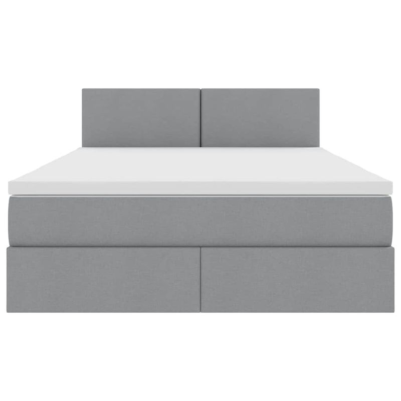Casa si Gradina - Mobilier - Paturi si accesorii - Paturi - Pat cu saltea si spatiu de depozitare Gri deschis 140 x 200 cm - Infinity.ro
