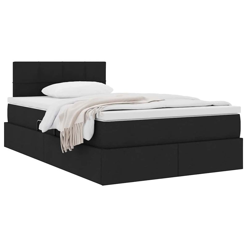 Casa si Gradina - Mobilier - Paturi si accesorii - Paturi - Pat cu saltea si spatiu de depozitare Negru 120 x 190 cm - Infinity.ro