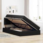 Casa si Gradina - Mobilier - Paturi si accesorii - Paturi - Pat cu saltea si spatiu de depozitare Negru 120 x 190 cm - Infinity.ro
