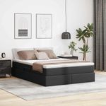 Casa si Gradina - Mobilier - Paturi si accesorii - Paturi - Pat cu saltea si spatiu de depozitare Negru 140 x 190 cm - Infinity.ro
